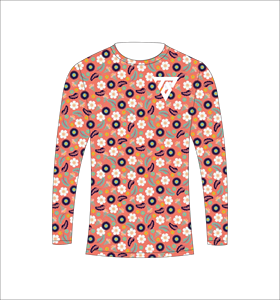 เสื้อเชิ้ตแขนยาวลายดอกไม้สีชมพูคอรัลสำหรับผู้ชาย เสื้อวิ่งออกกำลังกาย เสื้อยืดออกกำลังกายแบบรัดรูป เสื้อยืดฝึกซ้อม เสื้อยืดลายดอกไม้แบบนามธรรม - Product Image 2