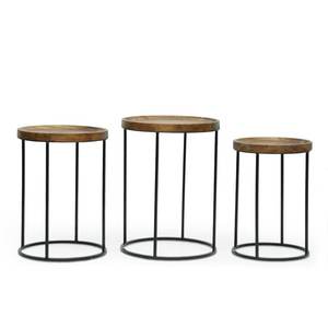 Multi-Utility Metal Nesting Coffee <b>Table</b> Set with Heavy Duty Frame and Stackable <b>Space</b> <b>Saving</b> Design - Product Image 5