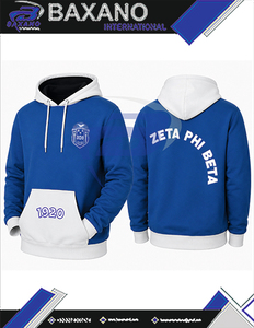 เสื้อฮู้ดผู้ชายสีน้ำเงิน Zeta Phi Beta ZPB Sorority พร้อมกระเป๋าจิงโจ้สีขาว 1920 คัลเลอร์บล็อก พูลโอเวอร์ลำลอง เสื้อฮู้ดผู้หญิง ZPB - Product Image 6