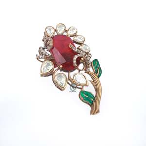 Vansh Designer Moissanite <b>Brooch</b> <b>Pin</b>-Luxury Crystal Rhinestone Jewelry for Hijab Decoration - Product Image 5