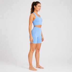 Conjunto Deportivo para Mujer, Bra y Shorts, Logotipo Personalizado, Transpirable, Elástico, para Gimnasio, Fitness, Ejercicio, Venta al Por Mayor - Product Image 3