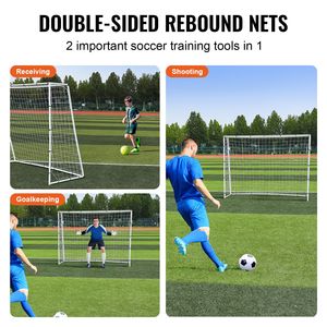Entraîneur de rebond professionnel pour jeunes footballeurs, mur en fer 8x6FT, filet de rebond double face - Product Image 3