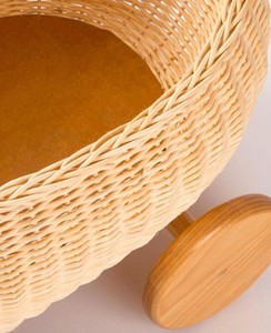 Handwoven Rattan Toy Storage Cart with Wooden Wheels, Wicker <b>Pull</b> Wagon Basket for Kids Toys, Nursery Organizer & Baby Room - Product Image 3