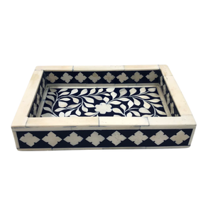 Plateau en os incrusté fait main, écologique, pour centre de table et accessoires de chambre d'hôtel, disponible à la vente - Product Image 3