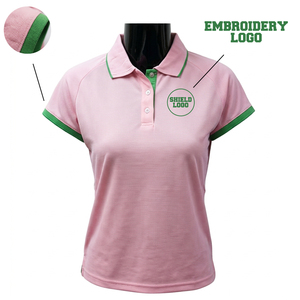 Custom Pink Green <b>Polo</b> <b>Shirt</b> <b>Women</b> Short Sleeve Athletic Top Embroidered Logo Design Casual Greek Wear Team Apparel - Product Image 1
