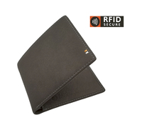 [Best Seller] Dompet Pria Kulit Sapi Asli Castello, Kulit Lembut RFID Bi-fold, Warna Hitam Cokelat Tua, Bukaan Terbuka, Panjang Pendek
