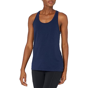 Women's <b>Racer</b>-<b>back</b> Gym Stringer <b>Vests</b> Activewear Yoga Fitness Tank Top Polyester/Cotton Canvas Quick Dry O-Neck Single tank Top - Product Image 2