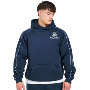 <b>Mens</b> <b>Navy</b> Blue Oversized Hoodie Tracksuit Set Matching Sweatpants Two Piece Casual Streetwear Sportswear <b>Jogger</b> Suit - Product Image 1