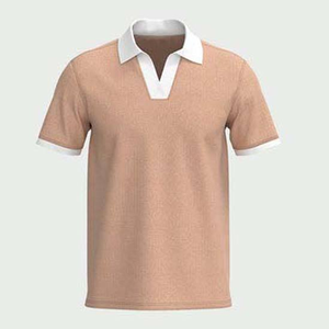 เสื้อโปโลคอวีผู้ชาย ดีไซน์ล่าสุด แฟชั่นยอดเยี่ยม แขนสั้น ระบายอากาศได้ดี ทรงพอดีตัว สีพื้น สวมใส่สบายๆ - Product Image 3