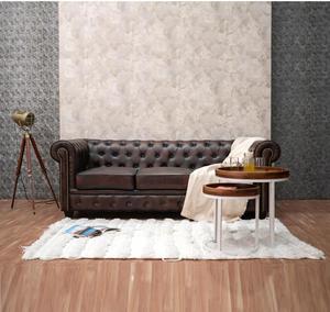 Premium Chesterfield Traditional Three Seater Genuine Leather Eco-Friendly L-Shape <b>Sofa</b> Tufted Back Rolled Arms <b>Wood</b> <b>Frame</b> <b>for</b> - Product Image 1