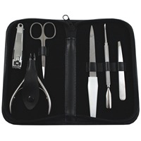 Ensemble de 6 outils de pédicure et de manucure, lime à ongles, coupe-ongles, nettoyeur, pousse-cuticules, ciseaux de manucure