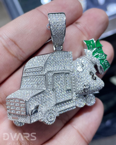 จี้รถบรรทุกประดับเพชรโมอิสซาไนต์ VVS แบบ Iced Out ดีไซน์การ์ตูนรถบรรทุก 3 มิติสั่งทำพิเศษ เงินแท้ 925 สไตล์ฮิปฮอป จี้ห้อยคอขนาดใหญ่ - Product Image 5