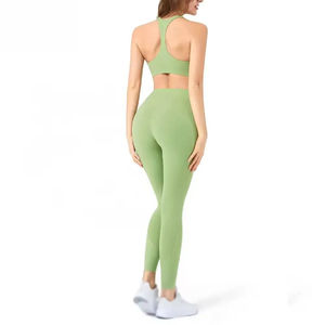 Nuevo Conjunto de Yoga Personalizado Transpirable de Un Solo Hombro para Mujer, Cintura Alta Elástica, Color Liso, Conjunto de 2 Piezas - Product Image 6
