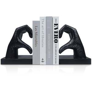 Sujetalibros decorativos clásicos con letras AZ, sujetalibros de Metal negro para estantes, soporte para libros, organizador de escritorio, decoración para el hogar y la Oficina - Product Image 4