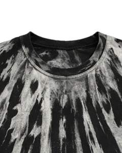 Camiseta Tie Dye Negra y Blanca Personalizada para Hombre, Cuello Redondo, Manga Corta, Diseño Abstracto, Estilo Urbano, Informal, Verano, OEM - Product Image 6