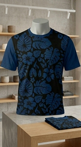 Men Performance Floral Pattern <b>T</b> <b>Shirt</b> Breathable Short Sleeve Training Gym Wea - Product Image 5