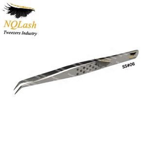 NQLASH — pinces à faux-cils lisses et personnalisés, en acier inoxydable, argent, pour extensions, vente en gros, étiquette privée, 1 pièce - Product Image 5