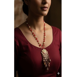 Elegante Juego de Collar de Moissanita Chapado en Oro de Latón de Alta Calidad para Mujer, Regalo para Aniversario, Boda y Fiesta - Product Image 1