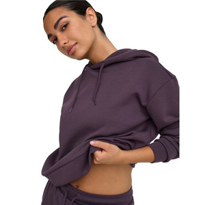 Sudadera con Capucha de Forro Polar para Mujer, Color Sólido, Corte Regular, Manga Larga, Transpirable, de Algodón y Fibra de Bambú, para Otoño - Product Image 6
