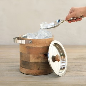 Wood & Stainless Steel <b>LID</b> Handles Steel Champagne Ice <b>Bucket</b> for Home Bar Accessory Extremely Good Custom Logo Wine Beer Cooler - Product Image 1