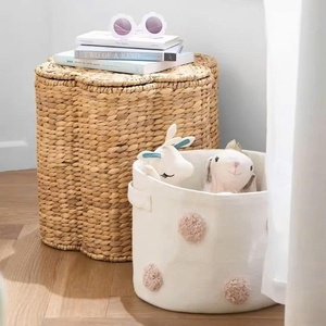 Cesta de jacinto de agua tejida en forma de flor, cesta de almacenamiento hecha a mano, venta al por mayor, ecológica, hecha en Vietnam - Product Image 2
