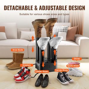 Asciugascarpe Portatile con Timer, 4 Tubi Staccabili, Asciugatore/Sterilizzatore per Stivali da Neve in ABS+PP, Nuova Versione - Product Image 6