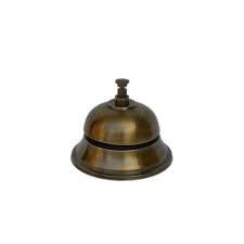Campana de Escritorio de Latón con Base de Madera, Acabado Antiguo, Campana de Llamada Vintage para Recepción de Hotel, Tienda, Oficina, Decoración del Hogar - Product Image 2