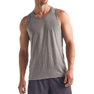 Camiseta Deportiva sin Mangas para Hombre, Cuello Redondo, Dobladillo Curvo, Color Sólido, Camiseta de Gimnasio para Hombre - Product Image 4