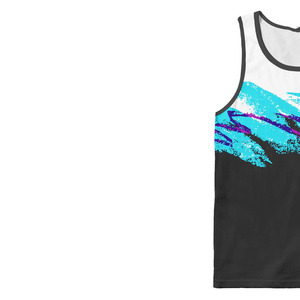 LAMA INDUSTRIES <b>Men's</b> <b>Black</b> Sleeveless <b>Tank</b> <b>Top</b> O-Neck Quick Dry Pocket Heat-Transfer Printing Breathable Spandex/Polyester - Product Image 4