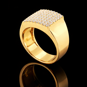 Luxury <b>Mens</b> Iced Out Square Diamond <b>Ring</b> 925 Sterling <b>Silver</b> 10K 14K Gold Plated Hip Hop <b>Ring</b> Bold Statement Jewelry Gift Idea - Product Image 5