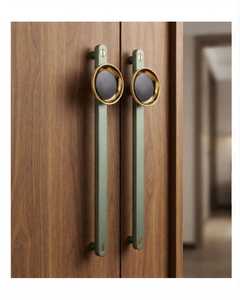 Luxury Emerald Green <b>Gold</b> Square Metal Long Cabinet Pull <b>Handle</b> Midcentury Modern Durable Antirust Designer Wardrobe Furniture - Product Image 1