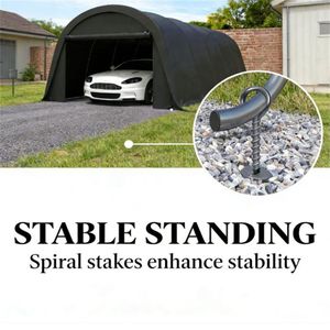 Abri de voiture portable gris foncé, abri de pluie, auvent facile à installer, abri pour voiture - Product Image 2