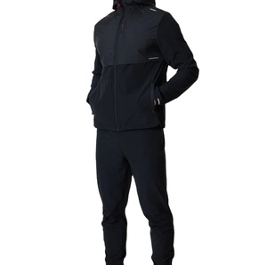 Conjunto de Chaqueta Cortavientos Informal de Invierno de Dos Piezas con Diseño de Color Combinado, Fabricación Personalizada, Cierre de Cremallera, Secado Rápido, Poliéster y Algodón, Chándal para Hombre - Product Image 1