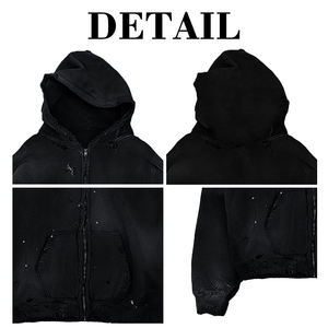 Sudadera con Capucha Extra Grande de Alta Calidad con Pedrería Francesa, Sudadera Corta Unisex, Sudadera Personalizada con Estampado para Hombre - Product Image 3