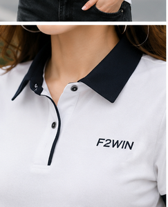 Camiseta Deportiva para Mujer Force 2 Win Blanca, Manga Corta, Color Sólido, Transpirable, de Secado Rápido, con Estampado de Letras en la Parte Delantera, 220g, 100% Algodón - Product Image 5