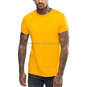 Camisetas de Estilo Urbano para Hombre, Manga Corta, Color Amarillo, Algodón Transpirable, Tallas Grandes, Cuello Redondo, Corte Ajustado, Camisetas para Hombre 2026 - Product Image 1