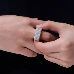 Sterling <b>Silver</b> 925 Jewellery Moissanite Diamond <b>Ring</b> Look Hip Hop Jewelry <b>Men</b> <b>Rings</b> Fashion Jewelry Gift <b>Silver</b> <b>Ring</b> - Product Image 4
