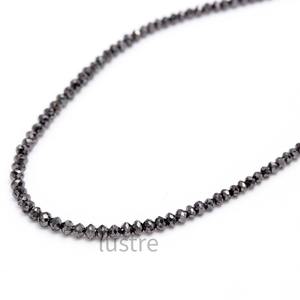 Collar de Cuentas de Diamantes Negros Naturales al 100% de 24 Pulgadas y 2.7-3.5 mm para la Fabricación de Joyas, Diamantes Sueltos - Product Image 3