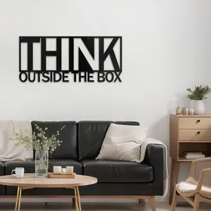 Think Outside The Box Metal <b>Wall</b> Art Minimalist Rectangle Sculpture for Living Room Decor - Product Image 2
