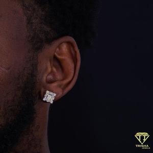 Boucles d'oreilles carrées en argent 925 avec diamants Moissanite, bijoux élégants et scintillants, cadeau de luxe pour femmes - Product Image 2