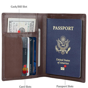 Porta Pasaportes Multifuncional de Cuero Hecho a Mano, Cartera de Viaje Táctica para Exteriores, Protección RFID Segura, Múltiples Compartimentos para Documentos - Product Image 4