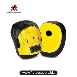 Just Fitness Gears Yellow Leather <b>Focus</b> <b>Pads</b> With Velcro Closure For Martial Arts Training - Product Image 1
