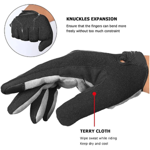 Full Finger Non-Slip Cycling Gloves Breathable Polyester for Men Summer Use Pull-On Closure - Product Image 3