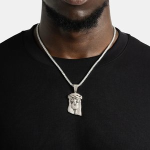Pendentif de luxe pour homme en diamant de laboratoire, chaîne en or, or rose, or blanc, argent, bijoux fins de créateur, cadeau - Product Image 4