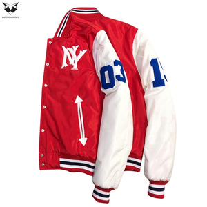 Solid Custom Contrast Color Block Best Supplier OEM Service Latest Style In Different Design Men Street Wear Varsity Jackets - Product Image 2