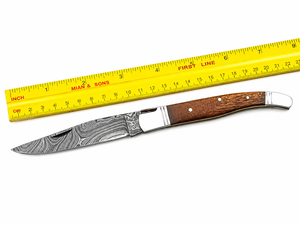 Cuchillo Plegable Laguiole de Acero de Damasco Welltrox Industries con Funda de Cuero Personalizada, Grado DIY, Garantía de 2 Años - Product Image 2