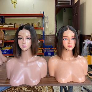 Pelucas de Cabello Humano Vietnamita Más Vendidas, Pelucas con Frente de Encaje, Peluca Bob Corta sin Pegamento, 180% de Densidad, Color y Textura Personalizados - Product Image 3