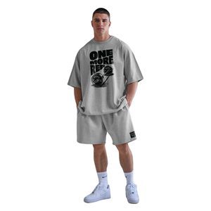 Ensemble T-shirt et short décontracté respirant pour l'été, imprimé numérique, motif lettre simple, manches courtes, 100 % coton - Product Image 5