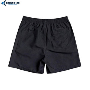 Men's <b>Black</b> Quick Dry Board Shorts Elastic Waist Drawstring Casual Swim <b>Trunks</b> Solid Color Woven Polyester Fabric - Product Image 2