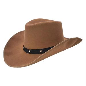 Chapeaux de cowboy en cuir fendu sur mesure pour hommes, vente en gros, meilleur chapeau de cowboy en cuir pour hommes, bande de cuir avec œillets en laiton - Product Image 3
